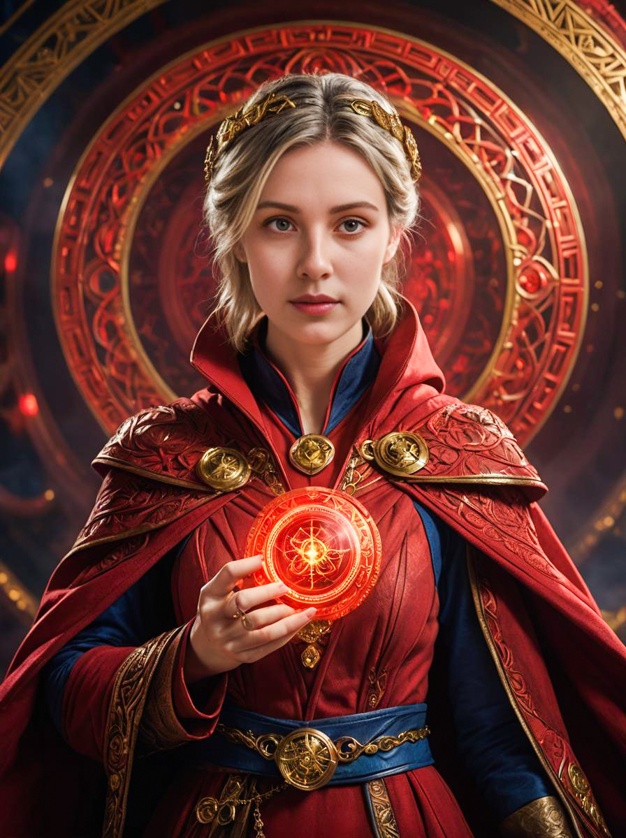 Woman as Doctor Strange in Magical Costume