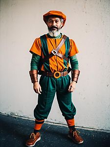 Man in Realistic Michelangelo 1987 Teenage Mutant Ninja Turtles Costume Cosplay