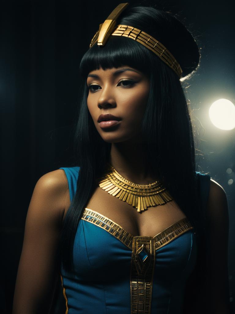 Realistic Nefertari Vivi Cosplay Woman in Egyptian Inspired Costume