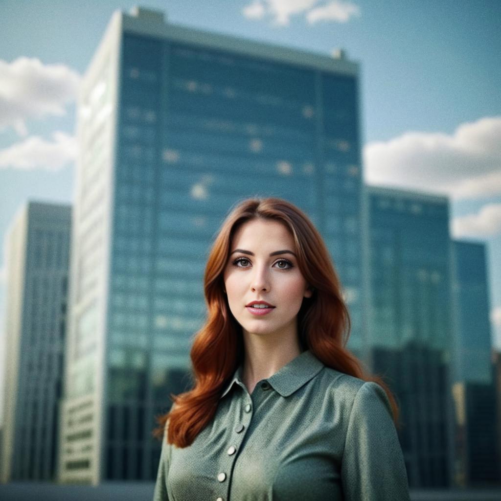 Confident Woman in Modern Cityscape