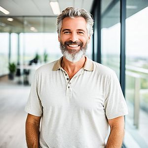 Middle-aged man in modern office