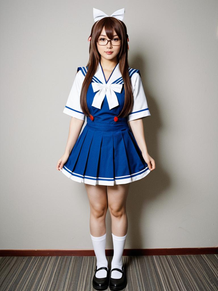 Hasegawa Chisame Japanese Schoolgirl Uniform Cosplay Photo