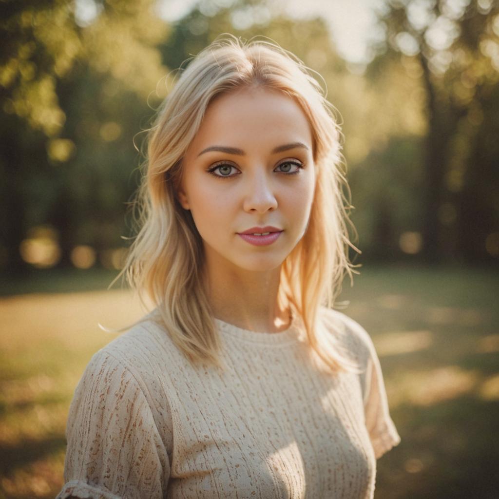 Portrait of a Petite Blonde Woman in Pinhole Camera Style