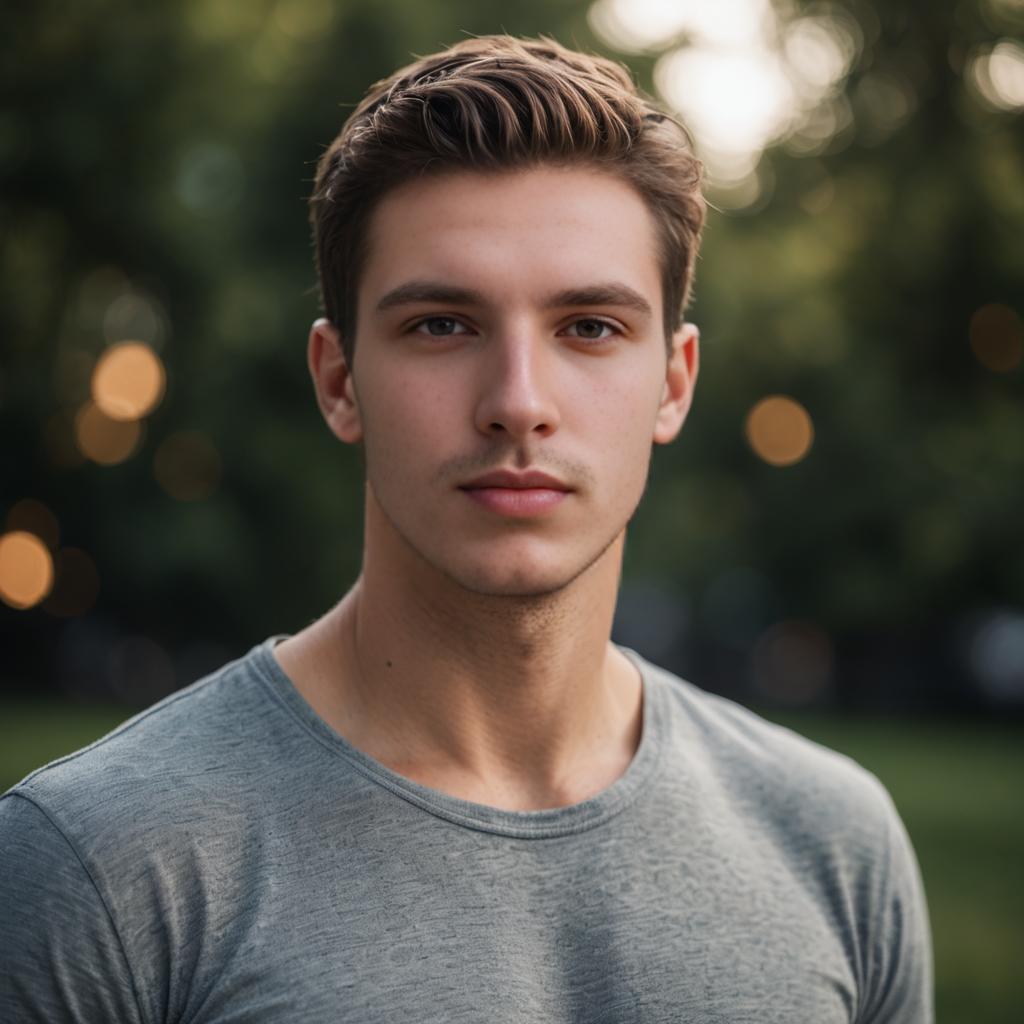 Confident Young Man in Outdoor Setting