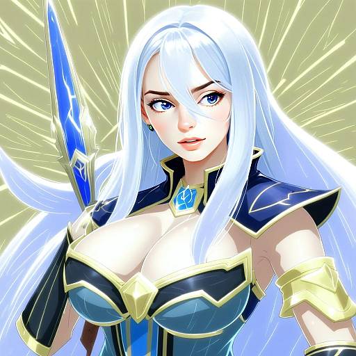 Ashe League of Legends Anime Style Digital Artwork