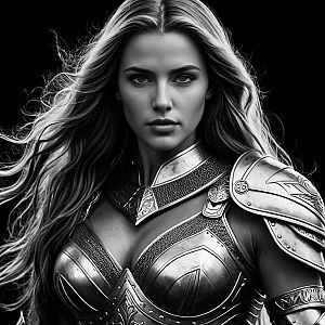 Powerful Woman in Fantasy Armor Portrait