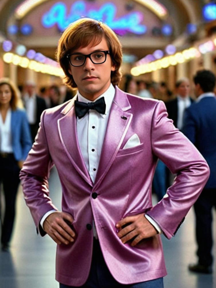 Man in Pink Suit Inspired by Austin Powers