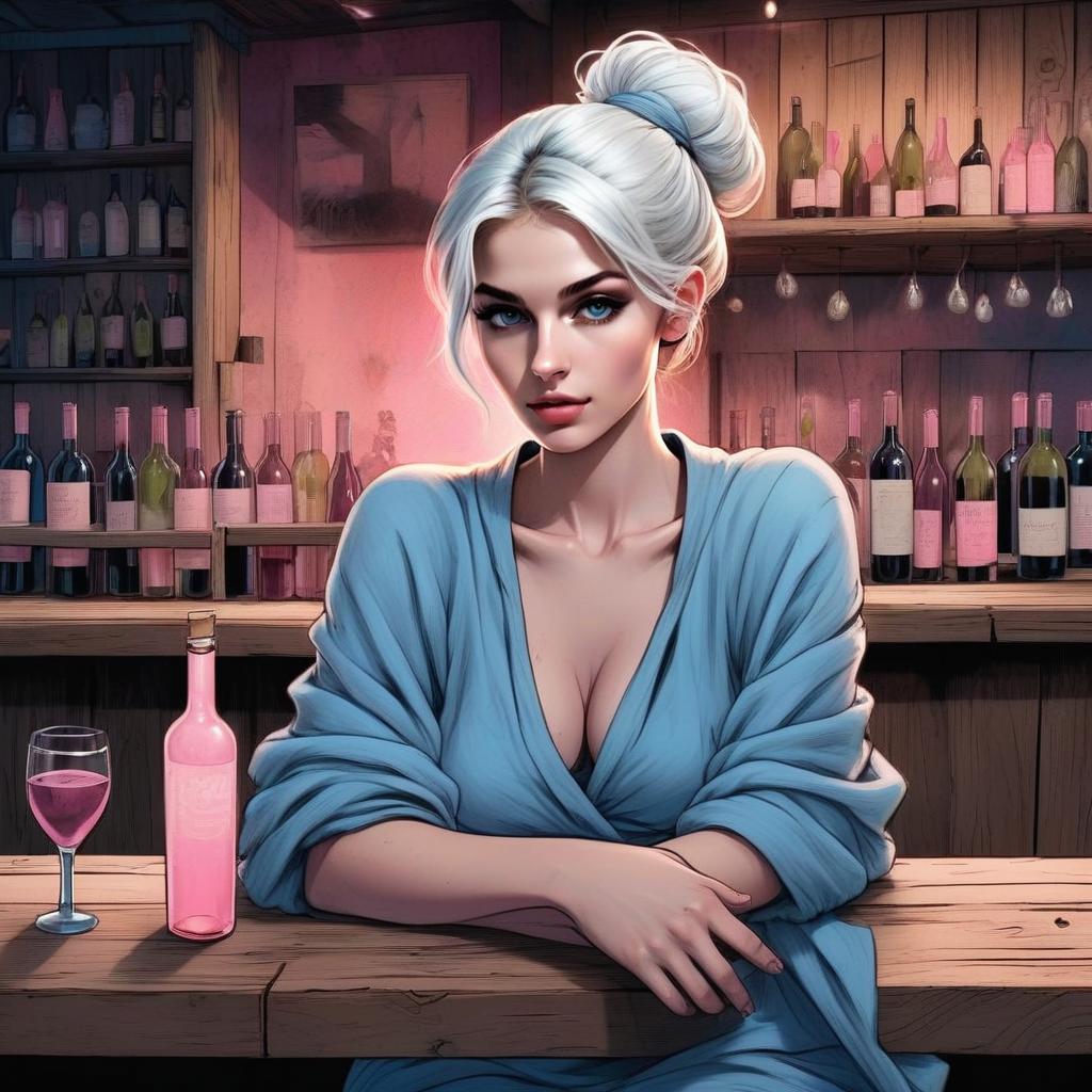 Woman with Platinum Blonde Hair at a Bar Woman with Platinum Blonde Hair at a Bar