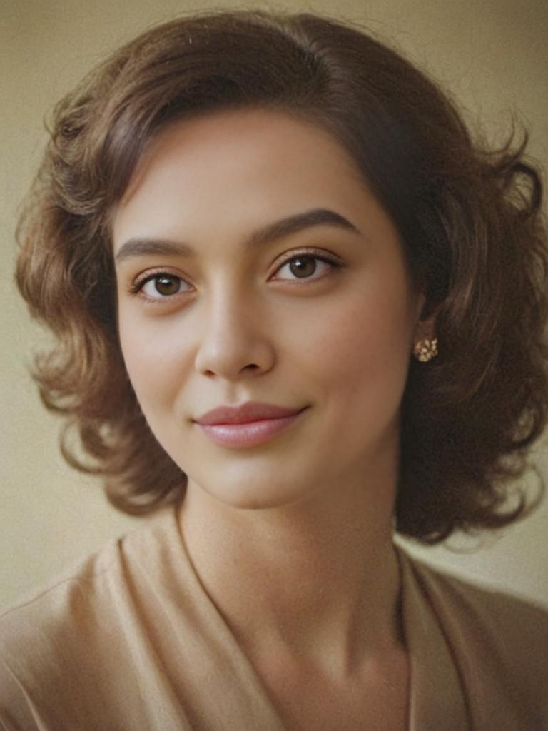 Serene Woman Portrait with Vintage Aesthetic