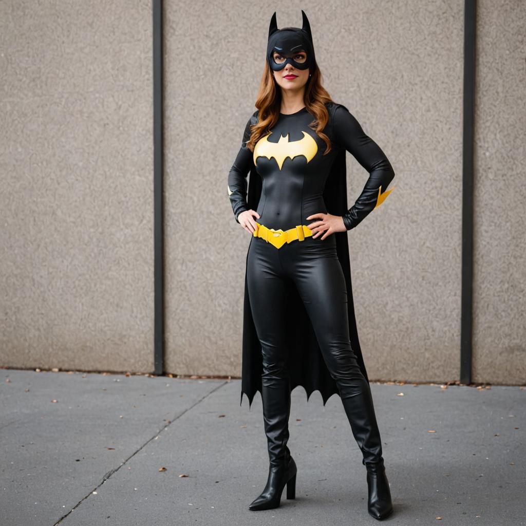 Confident Woman in Batgirl Costume