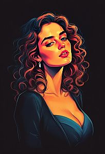 Confident Woman with Curly Hair