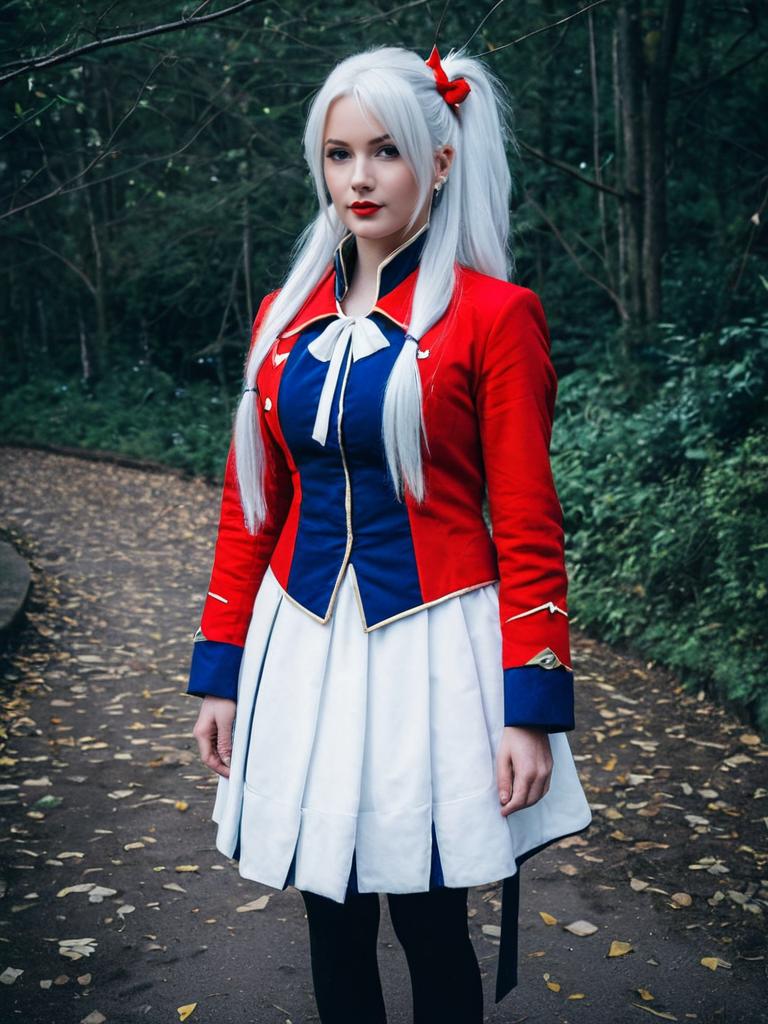 Alisaie Leveilleur Final Fantasy XIV Cosplay in Forest Setting