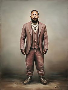 Confident Man in Vintage-Modern Suit