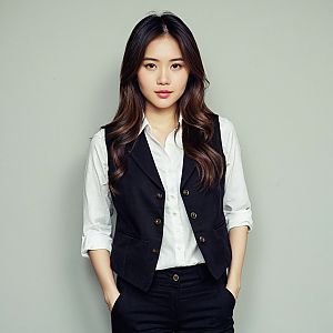 Confident Woman in Chic Office Outfit