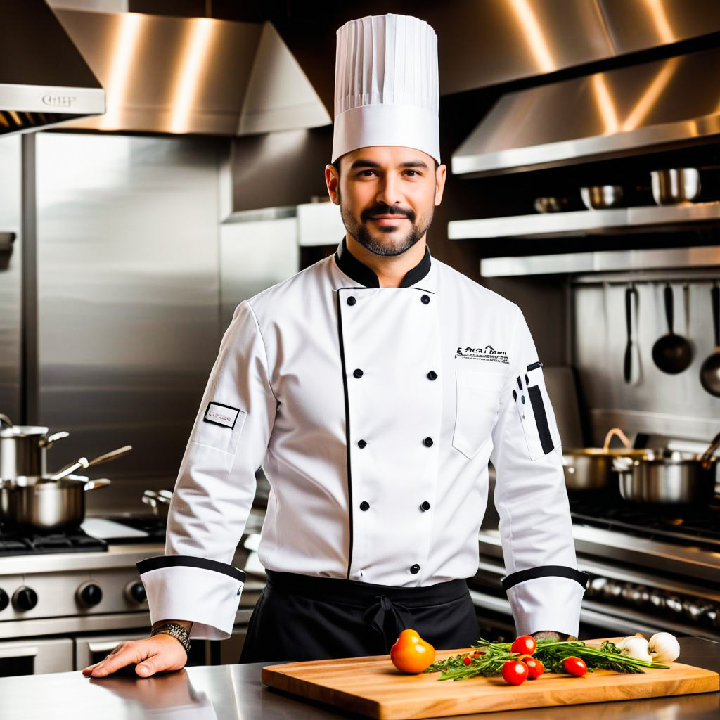 Confident Male Chef in Modern Kitchen