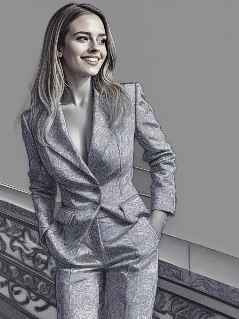 Confident Woman in Tailored Suit Confident Woman in Tailored Suit