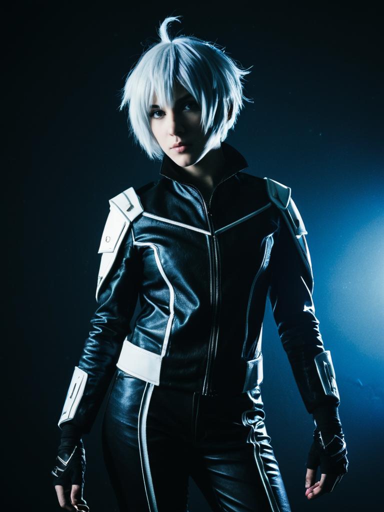 Man in Femboy Costume Studio Cosplay Portrait with Cinematic Lighting