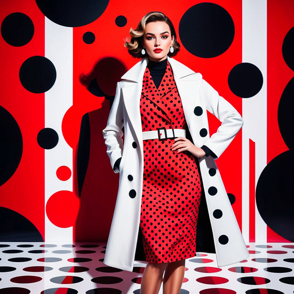 Confident Woman in Red Polka Dot Dress Confident Woman in Red Polka Dot Dress