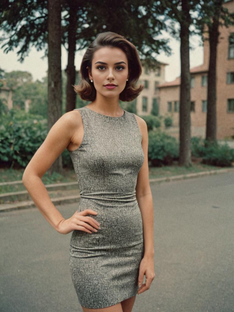 Elegant Woman in Chic Bodycon Dress