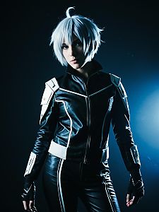 Man in Femboy Costume Studio Cosplay Portrait with Cinematic Lighting