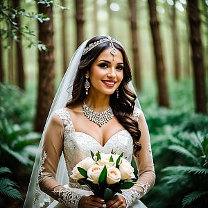 Radiant Bride in Lush Forest