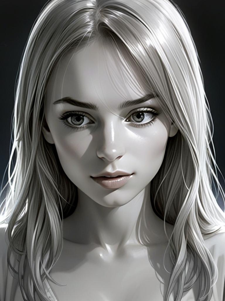 Hyper-Realistic Digital Portrait of a Blonde Woman