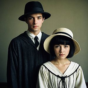 Vintage Couple in Nostalgic Fashion