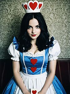 Woman in King of Hearts Costume Inspired by Alice in Wonderland