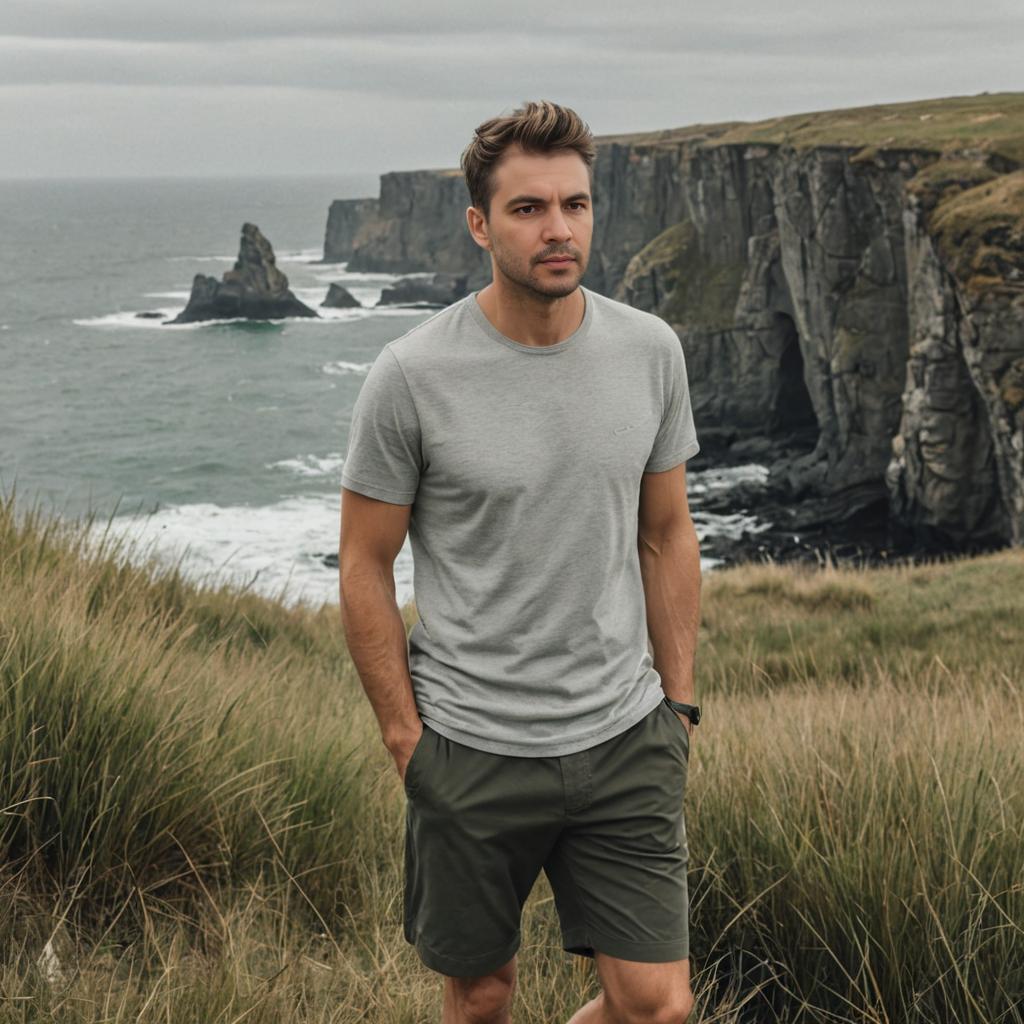 Contemplative Man by Dramatic Cliffside