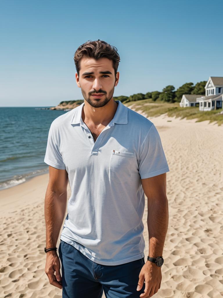 Stylish Man on Martha's Vineyard Beach