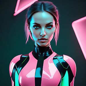 Futuristic Woman in Cyberpunk Style