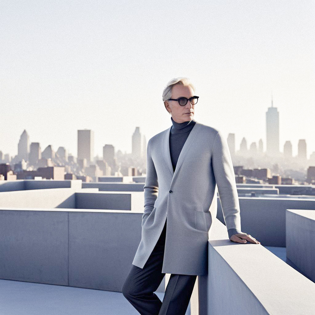 Confident Man in Modern Fashion with City Skyline