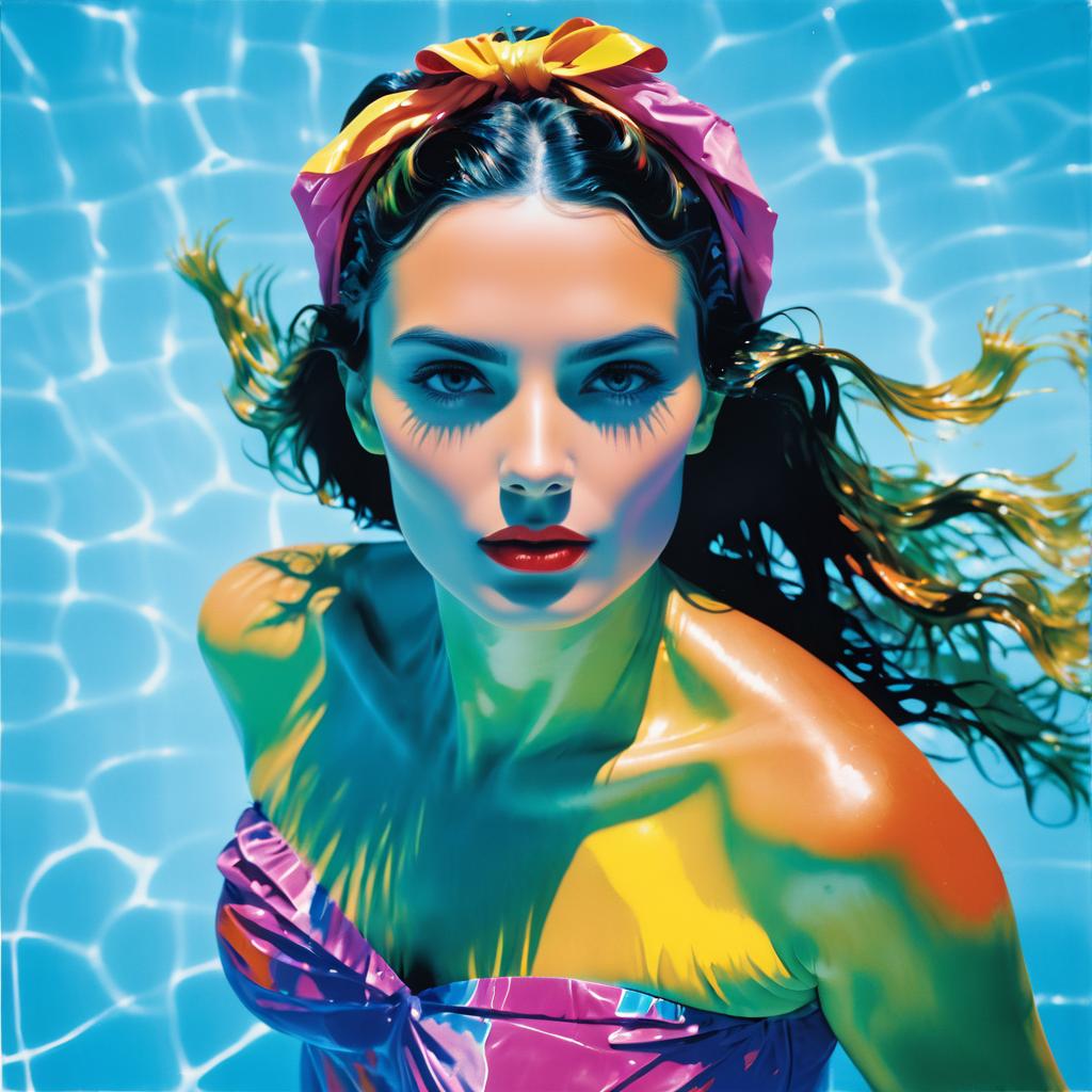 Vibrant Underwater Portrait of a Woman