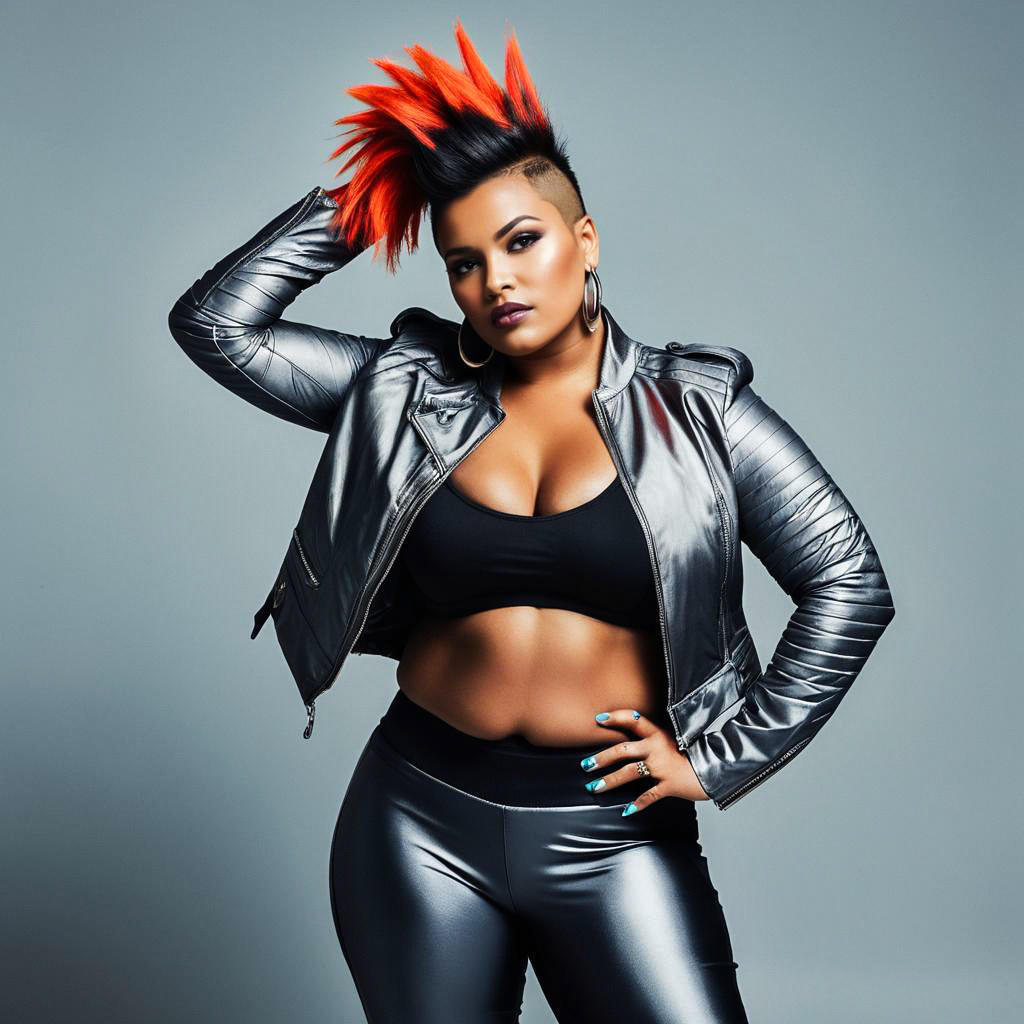 Confident Woman with Mohawk in Edgy Fashion