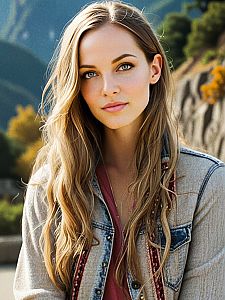Young Woman with Blonde Hair in Nature