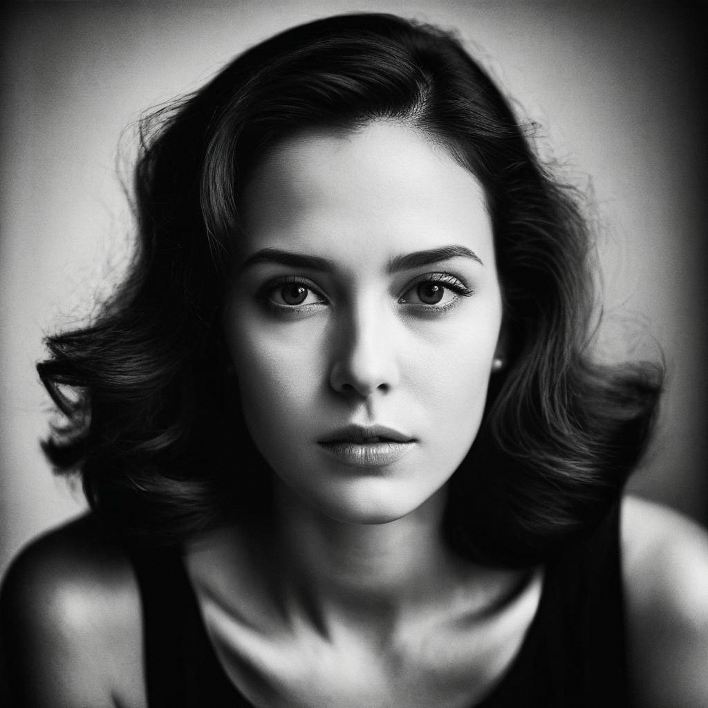 Vintage Black and White Portrait of a Woman