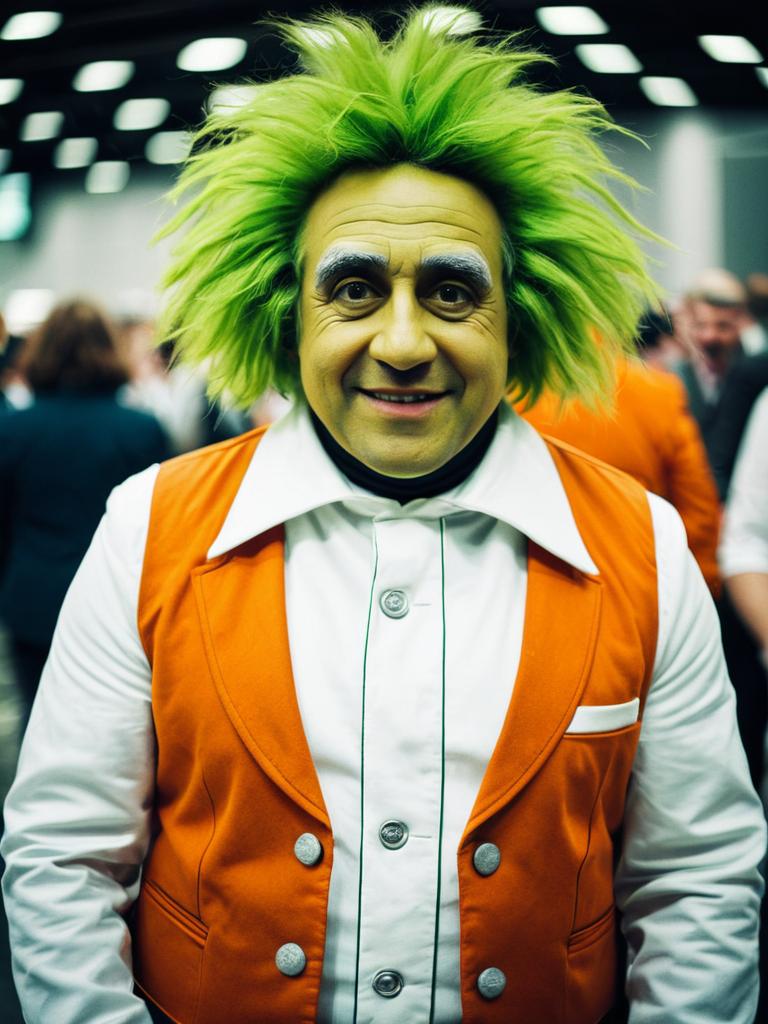 Man in Oompa Loompa Costume Professional Cosplay Photography Man in Oompa Loompa Costume Professional Cosplay Photography