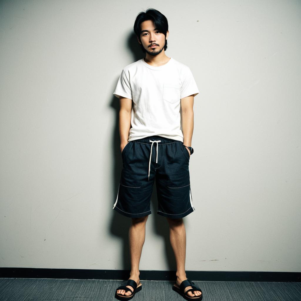 Casual Man in Light Wall Setting Casual Man in Light Wall Setting