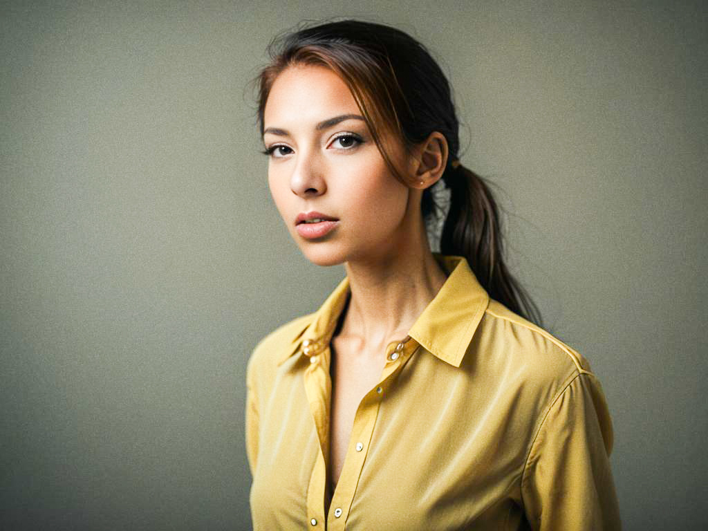 Confident Woman in Chic Yellow Blouse