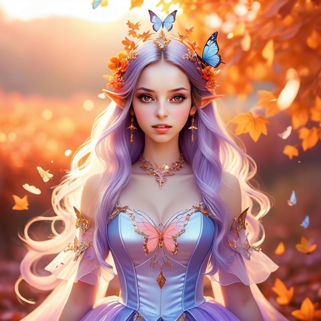 Fantasy Portrait of a Woman with Lavender Hair Fantasy Portrait of a Woman with Lavender Hair