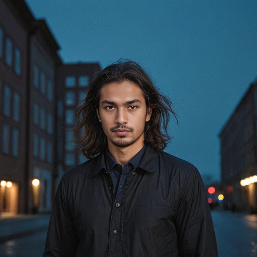 Casual man in black shirt