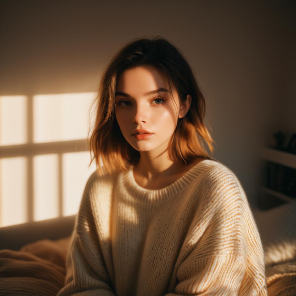 Portrait of a Woman in Cozy Sweater