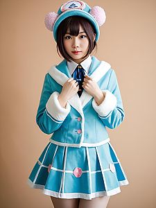 Sexy Cosplay Woman Wearing Mei Hatsume Costume Realistic Photo