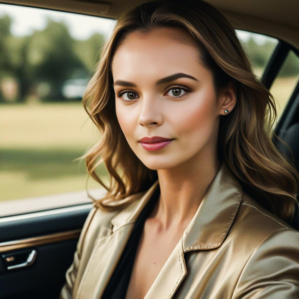 Elegant Woman in Car Portrait