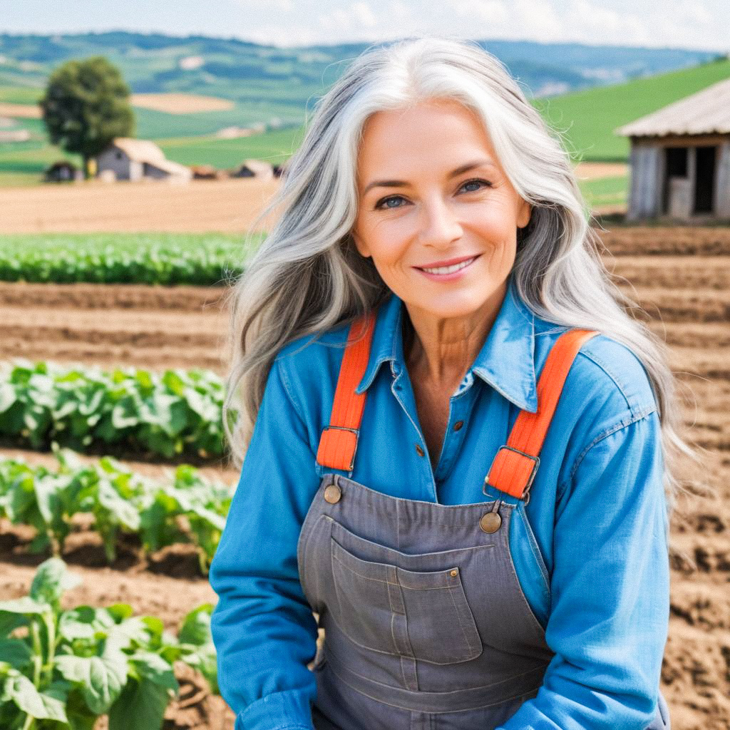 Joyful Woman in Green Vegetable Field