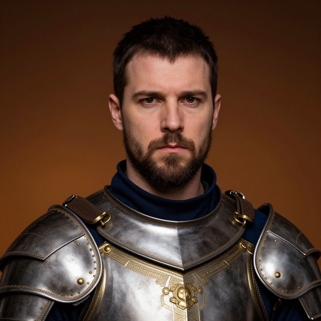 Medieval Knight Man in Detailed Armor Portrait