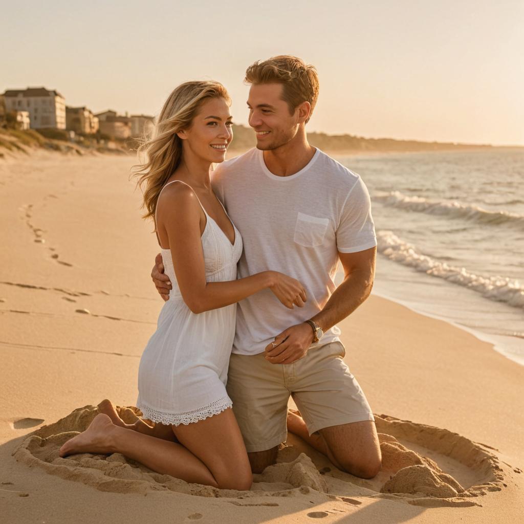 Couple Enjoying a Serene Beach Moment