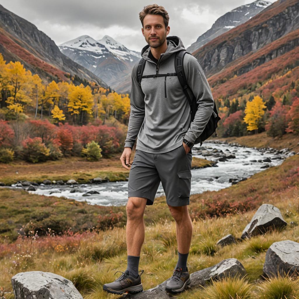 Confident Man in Autumn Nature