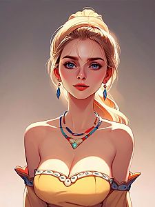 Elegant Young Woman with Blue Eyes and Blonde Hair