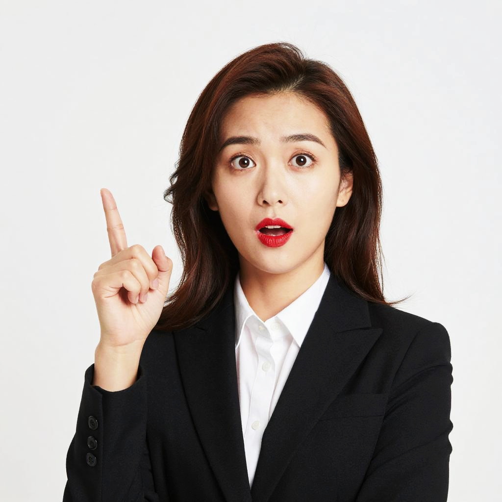 Shocked Business Woman Pointing Idea Concept Photo